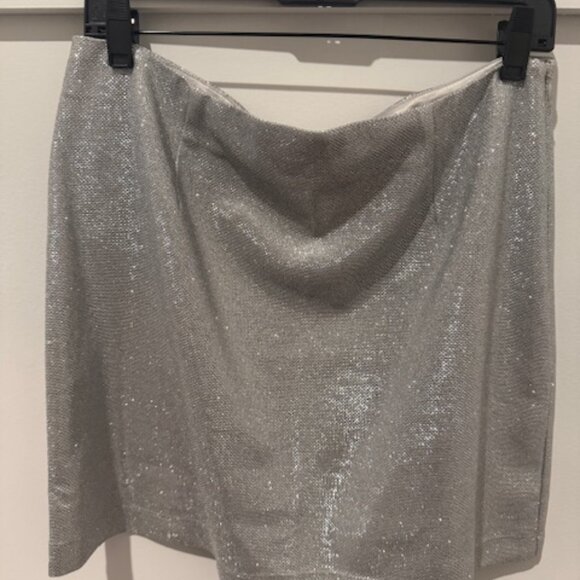 Meshki Silver Glitter/Sparkle Blazer Mini Skirt Set L/XL - NWT - Picture 8 of 8